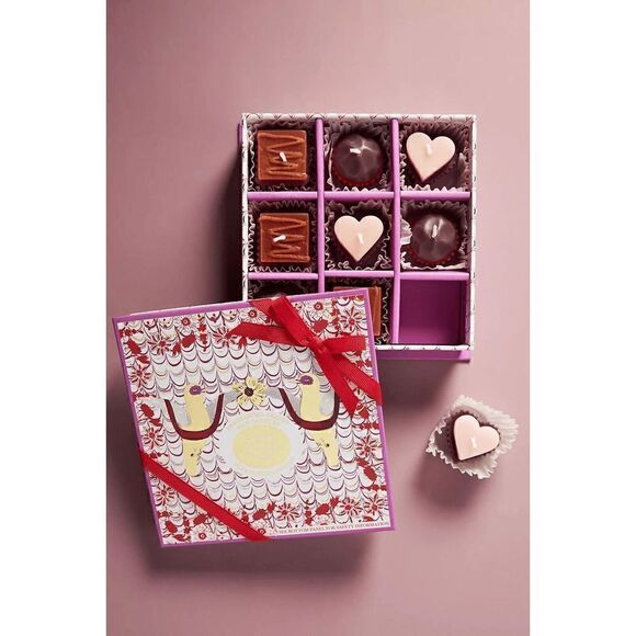Anthropologie Lauren McIntosh Box of Chocolates Candle Set Gift Truffles NEW - Picture 1 of 4